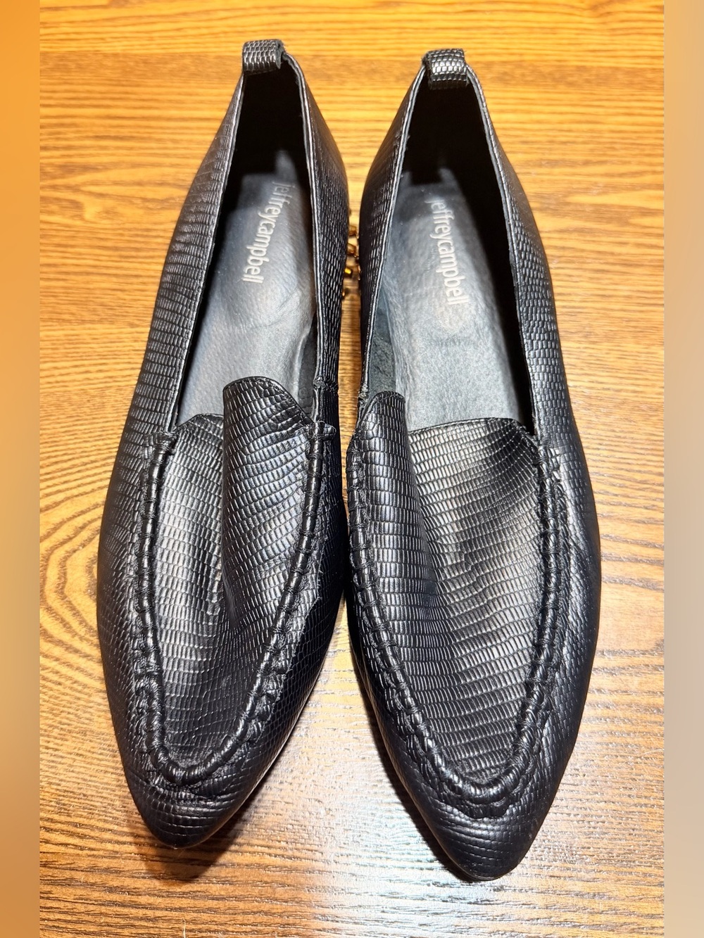 Jeffrey Campbell Barnett-ST Black Leather Studded Loafers 8M